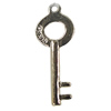 Pendant, Zinc Alloy Jewelry Findings, Key 7x18mm, Sold by Bag