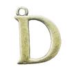 Pendant, Zinc Alloy Jewelry Findings, Letter 11x16mm, Sold by Bag