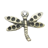 Pendant, Zinc Alloy Jewelry Findings, Dragonfly 20x17mm, Sold by Bag