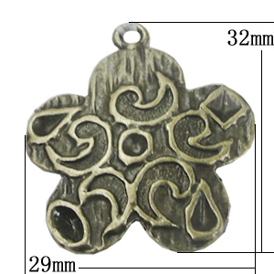 Pendant, Zinc Alloy Jewelry Findings, Flower 29x32mm, Sold by Bag