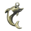 Pendant, Zinc Alloy Jewelry Findings, Dolphin 18x26mm, Sold by Bag