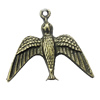 Pendant, Zinc Alloy Jewelry Findings, Bird 35x32mm, Sold by Bag