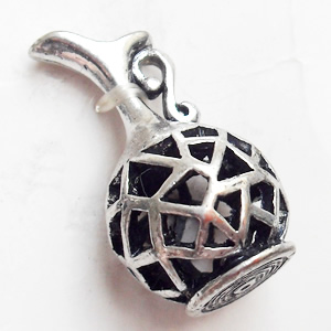 Hollow Bali Pendant Zinc Alloy Jewelry Findings, 15x26mm, Sold by Bag