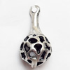 Hollow Bali Pendant Zinc Alloy Jewelry Findings, 10x21mm, Sold by Bag