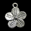 Pendant, Zinc Alloy Jewelry Findings, Flower 15x19mm, Sold by Bag