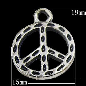 Pendant, Zinc Alloy Jewelry Findings, Sign 15x19mm, Sold by Bag
