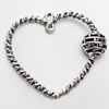 Hollow Bali Pendant Zinc Alloy Jewelry Findings, Heart, 43x38mm, Sold by Bag
