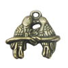 Pendant, Zinc Alloy Jewelry Findings, Bird 17x18mm, Sold by Bag