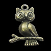 Pendant, Zinc Alloy Jewelry Findings, Owl 18x23mm, Sold by Bag