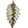 Pendant, Zinc Alloy Jewelry Findings, Leaf, 21x47mm, Sold by Bag