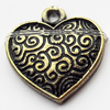 Pendant, Zinc Alloy Jewelry Findings, Heart, 15x16mm, Sold by Bag