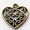 Pendant, Zinc Alloy Jewelry Findings, Heart, 18x17mm, Sold by Bag