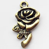 Pendant, Zinc Alloy Jewelry Findings, Flower, 11x22mm, Sold by Bag