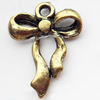 Pendant, Zinc Alloy Jewelry Findings, Bowknot, 17x23mm, Sold by Bag