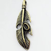 Pendant, Zinc Alloy Jewelry Findings, Leaf, 11x39mm, Sold by Bag