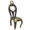 Pendant, Zinc Alloy Jewelry Findings, Chair, 14x34mm, Sold by Bag