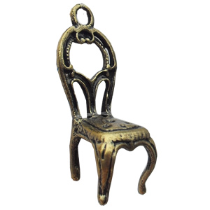 Pendant, Zinc Alloy Jewelry Findings, Chair, 14x34mm, Sold by Bag