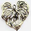 Pendant, Zinc Alloy Jewelry Findings, Leaf, 42x46mm, Sold by Bag