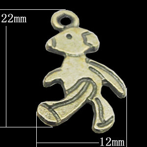 Pendant, Zinc Alloy Jewelry Findings, Animal 12x22mm, Sold by Bag