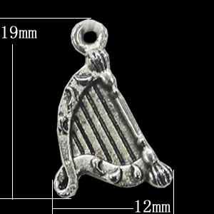 Pendant, Zinc Alloy Jewelry Findings, 12x19mm, Sold by Bag