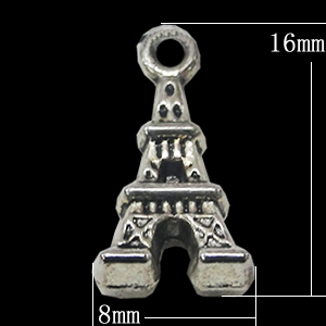 Pendant, Zinc Alloy Jewelry Findings, 8x16mm, Sold by Bag