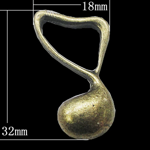 Pendant, Zinc Alloy Jewelry Findings, 18x32mm, Sold by Bag
