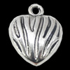 Pendant, Zinc Alloy Jewelry Findings, Heart 20x24mm, Sold by Bag