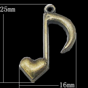 Pendant, Zinc Alloy Jewelry Findings, 16x25mm, Sold by Bag
