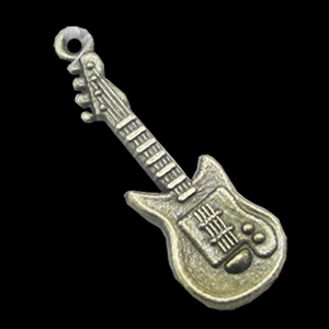Pendant, Zinc Alloy Jewelry Findings, Guitar 11x31mm, Sold by Bag