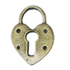 Pendant, Zinc Alloy Jewelry Findings, Lock 18x28mm, Sold by Bag