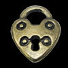Pendant, Zinc Alloy Jewelry Findings, Lock 15x20mm, Sold by Bag