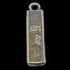 Pendant, Zinc Alloy Jewelry Findings, Rectangle 6x24mm, Sold by Bag