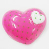 Resin Cabochons, No-Hole Jewelry findings, Heart 21x18mm, Sold by Bag