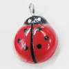 Resin Cabochons, No-Hole Jewelry findings, Ladybug 16x21mm, Sold by Bag