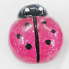 Resin Cabochons, No-Hole Jewelry findings, Ladybug 17x19mm, Sold by Bag