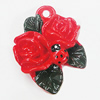 Resin Pendant, Flower 25x32mm, Sold by Bag