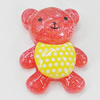 Resin Cabochons, No-Hole Jewelry findings, Bear 24x32mm, Sold by Bag