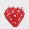 Resin Cabochons, No-Hole Jewelry findings, Strawberry 44x53mm, Sold by Bag