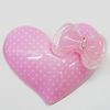 Resin Cabochons, No-Hole Jewelry findings, Heart 55x48mm, Sold by Bag