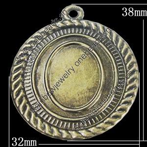 Iron Jewelry Finding Pendant Lead-free, 32x38mm, Sold by Bag