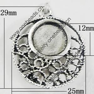 Pendant, Zinc Alloy Jewelry Findings, Outside diameter:25x29mm, Interior diameter:12mm, Sold by Bag