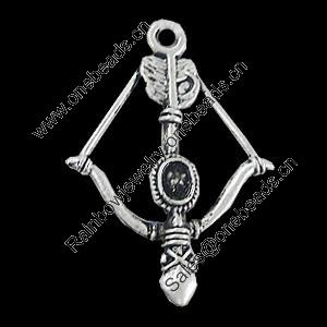 Pendant, Zinc Alloy Jewelry Findings, 24x35mm, Sold by Bag