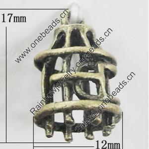 Pendant, Zinc Alloy Jewelry Findings, 12x17mm, Sold by Bag