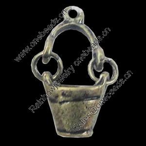 Pendant, Zinc Alloy Jewelry Findings, 11x23mm, Sold by Bag