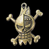 Pendant, Zinc Alloy Jewelry Findings, Skeleton 30x34mm, Sold by Bag