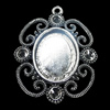 Zinc Alloy Pendant Settings, Outside diameter:37x48mm, Interior diameter:17x25m, Sold by Bag