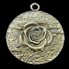 Pendant, Zinc Alloy Jewelry Findings, 37x43mm, Sold by Bag