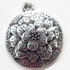 Pendant, Zinc Alloy Jewelry Findings, 21x25mm, Sold by Bag