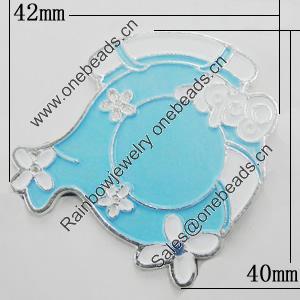 Zinc Alloy Enamel Cabochons, 42x40mm, Sold by Bag