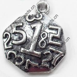 Pendant, Zinc Alloy Jewelry Findings, 19x21mm, Sold by Bag